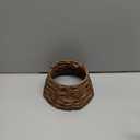 7.5-Inch Mini Christmas Tree Collar, Handcrafted Woven Hyacinth Holiday Rattan Tree Skirt Accessory-Brown