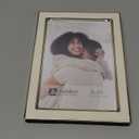 Malden International Designs 5x7 White Metal Picture Frame Shiny Gold Finish