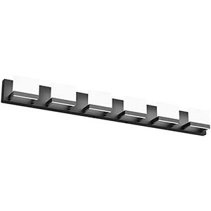 Souart LED Modern Matte Black Bathroom Vanity Lights Over Mirror 6 Lights Up and Down Black Bathroom Vanity Light Fixtures