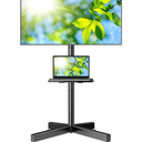 PERLESMITH Rolling TV Stand, Mobile TV Stand for 23-60 Inch LCD LED TVs, Tilt TV Stand Wheels Holds up to 88Lbs, Portable TV Stand for Bedroom with Shelf, Outdoor TV Stand Max VESA 400x400mm PSTVMC06