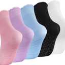 Grip Socks for Women Non Slip Pilates Socks | Yoga Socks With Ruffle Cuff and Soft Stretch Fabric for Pilates Barre Workout Training