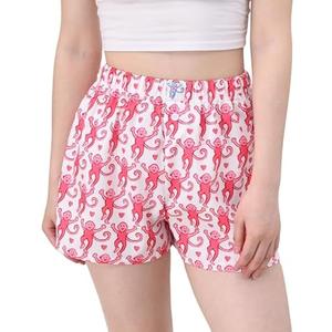 Zelbuck Women Preppy Pajamas Pant, Comfy Monkey Y2K Lounge Pants Wide Leg Drawstring High Waist Pjs Bottoms S