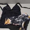 SUUKSESS Women Sexy Halter Tankini Bathing Suits Slimming Tummy Control High Waisted Swimsuits 2 Piece (Large, 06 Retro Black Floral)