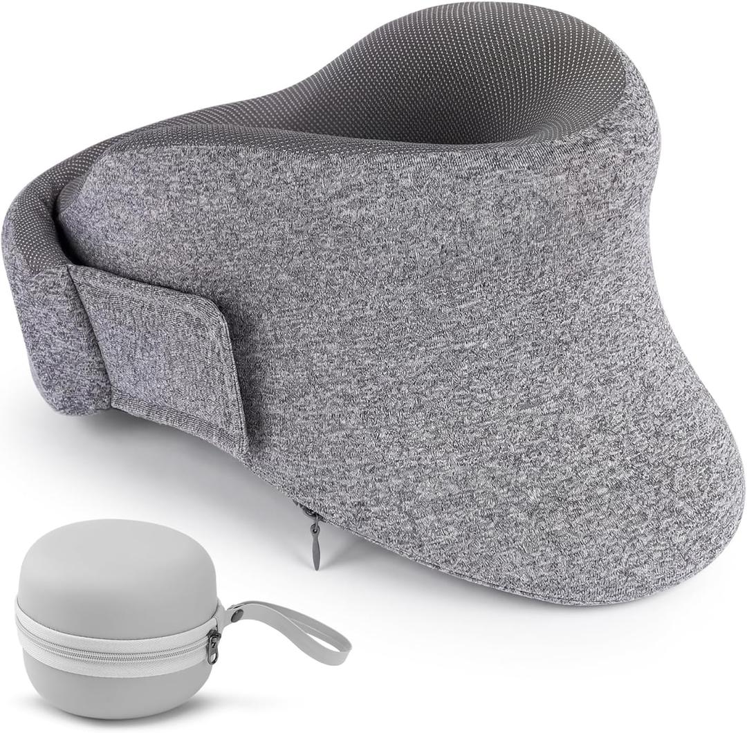 Turtle Neck Pillow for Traveling, Patented Chin Support Napping Travel pillow for Airplanes to Prevent Head Tipping,Dense Memory Foam for Plush Support,Ergonomic Airplane Pillow for Long Flight