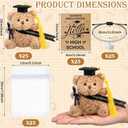 25 Sets Mini Middle School Graduation Bear 8th Grade Graduation Gifts Bulk Include Mini Stuffed Bear Bracelet Organza Bag Hello High School Card for 8th Students Class of 2026 Party Favors(Black)