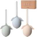 Silicone Pacifier Holder Case Binky Holder Baby Silicone Pacifier Case for Boys Girls Portable Paci Pouch for Newborns 3 Pack-Ivory+Sage+Baby Blue