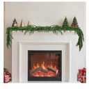 9 Ft Christmas Norfolk Pine Garlands Artificial Greenery Garland Christmas Real Touch Winter Pine Garland for Table Mantle Wall Indoor Outdoor Xmas Decorations