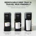 Tastyle Single Serve Coffee Maker with Built-in Detachable Milk Frother, Iced and Hot Coffee Machine for K Cup & Grounds, 40oz Removable Water Reservoir, 6 Cup Sizes, Fits 7.3" Travel Mug, Black