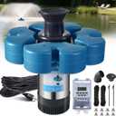 RELIY Pond Fountain Aerator, 15000 GPH 110V 1HP Fountain Pump, Fully Automatic Powerful Lake Floating Fountain, 100 FT Power Cord, 2x100 FT Traction Rope, Pond Fountains For Large Ponds
