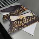 2025 Graduation Photo Booth Props Frame,15Pcs Graduation Photo Booth Props, Funny Graduation Party Selfie Props, Black Gold Selfie Photo Frame for High School and College Graduation (Black)