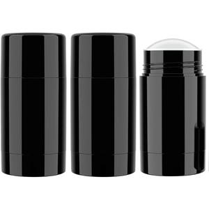 Tekson 2.5oz Empty Refillable Deodorant Containers, 3PCS Twist-UP Containers Tubes, Empty Balm Travel for Lotion Stick (Black)