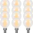 E12 G16 LED Globe Light Bulbs, Small Golf-Ball Size Round Bulb, 4W (40W Equivalent) 400 Lumens, 2700K Soft White, Dimmable, Frosted Glass, for Candelabra, Pendant, Sconce, Lamp, 10-Pack