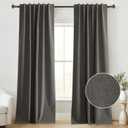 StangH Grey Linen Blackout Curtains 108 inches Long, Thermal Insulated Energy Efficient Window Treatments for Bedroom Living Room Office Back Tab Rod Pocket, W52xL108, 2 Panels (52"W x 108"L (Pack of 2))