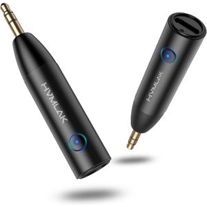 Bluetooth 5.4 Car Aux Adapter with Enhanced Microphone, 3.5mm Jack for Car Home Stereo, USB-C Charging, Sturdy Case, 1 Piece