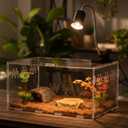 Kathfly 13 Pcs Mini Reptile Terrarium Starter Kits, 12x8x6'' Insect Amphibians Reptile Tank Insect Habitat Cage Acrylic Tank Hidden Shell Heat Lamp Hammock and Other Accessories for Fish Turtle Spider