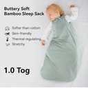 BubblePanda Rayon Made from Bamboo Sleep Sack 6-12 Months 1.0 Tog Soft Toddler Sleeping Sack for Babies 2-Way Zipper Baby Wearable Blanket