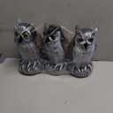 3-Pack Owl Decoys for Bird Deterrent - Weatherproof Bird Repellent Devices for Outdoor Use - Plastic Owls to Scare Birds Away and Control Garden Pests