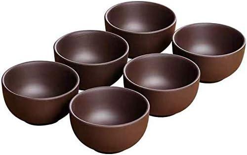 Purple Sand Kung Fu Tea Tasting Cup Set of 6 - Small Ceramic Tea Bowl Cup