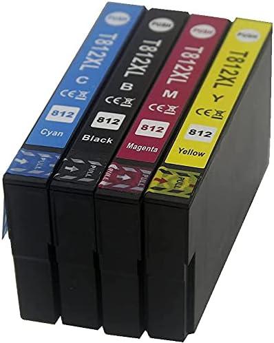 Remanufactured Ink Cartridge Replacement for 812 812XL for WF-7820 WF-7840 EC-C7000 (4 Pack)