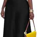 Inroserm 2 Piece Sets for Women Dressy Casual Satin Short Sleeve Crop Blouses Wide Leg Pants Going Out Outfits, Black, XXL