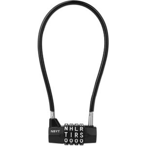 Cable Lock with Word Combination for Metal Fence, Shed, Gates, Outdoor Fence, Long Cabinet, Refrigerator, Dumpster, and Letter Padlock (11 IN ( Locking Span 5'' ))