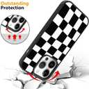 SAKUULO Compatible with iPhone 14 Pro Max Case, [Screen Protector + Kickstand] Plaid Checkered Aesthetic Cute Design,Tire Texture Anti-Slip Shockproof Ultra Thin Protective Case 6.7inch