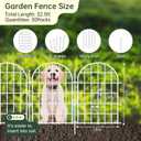 32.5ft(L) x 22in(H) Panels Garden Fence, 30 Panels Arched No Dig Fence, Decorative Animal Barrier Fencing with Ground Stake, Rustproof Metal Garden Edging Border for Dog, Outdoor Patio Decor, White