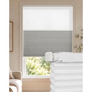 LazBlinds No Drill Cordless Cellular Shades, 30" W x 64" H,Dove Grey