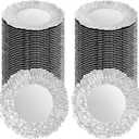 Silver Charger Plates Bulk 100Pcs - 13" Elegant Silver Plastic Chargers for Dinner Plates, Wedding & Event Decorative Charger Plates Set