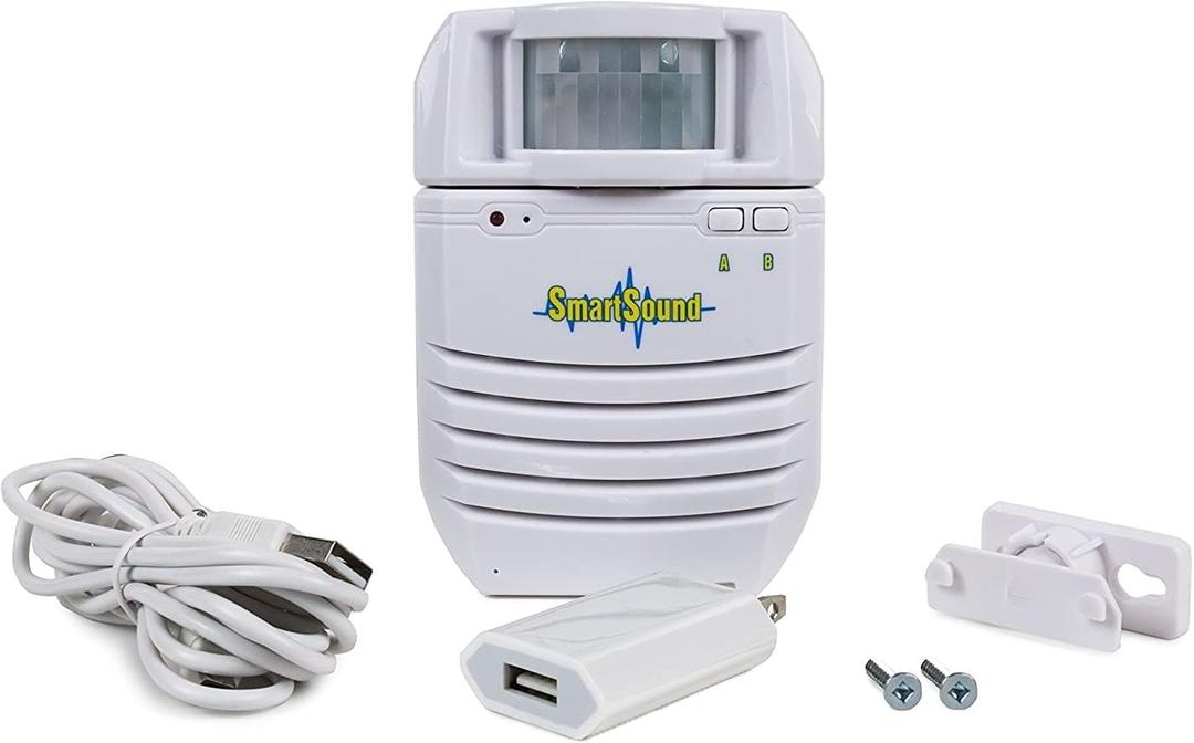 SmartSound Motion Activated Sound Player, Recordable  Independent Living, Point of Sale Advertising, Door Greeter, Entry Alert - White