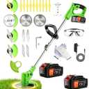 Weed Wacker-Electric weedwacker/Cordless String Trimmer/Edger Lawn Tool.It Comes with 2 Lithium Batteries and 4 Different Types of Blades.Electric Weed Wacker Suitable for Gardens and patios.
