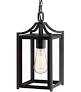 Outdoor Pendant Light, 16.65 Inch Tall Large Exterior Pendant Lantern, Hanging Porch Light with adjustable Chain, Anti-Rust Exterior Hanging Lantern with Clear Glass for Porch, Patio, Entryway (Black)