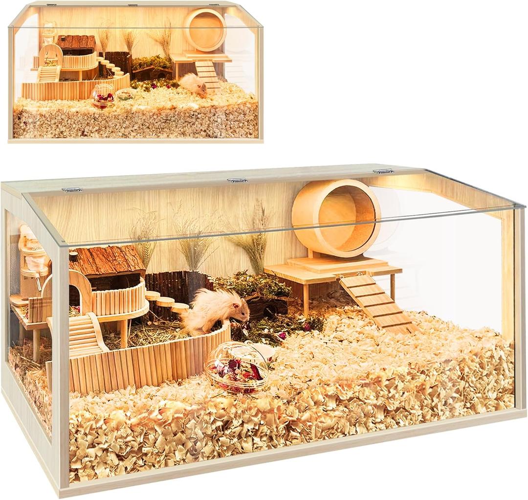 Prolee Hamster Cage Chewproof, Large Hamster Cages and Habitats 32 Inch Guinea Pig Cages Openable Top with Acrylic Sheets Solid Built, 32"