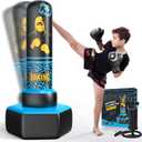 67'' Inflatable Punching Bag Freestanding for Kids Aged 3-12  Heavy Duty Boxing Set for Karate & Taekwondo, Stable Boxing Bag Active Kids Toy, Christmas Birthday Gift for Boys and Girls (Blue)
