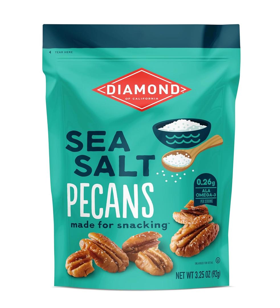 2 x Diamond of California Sea Salt Pecans Made for Snacking, 3.25 oz. (EXP 04/11/26)
