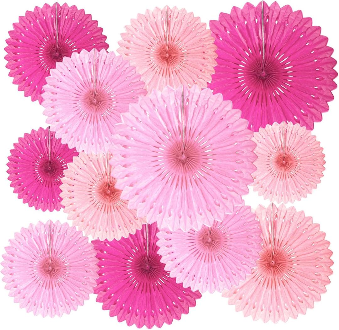 20 Pcs Black Hanging Paper Fan, Round Paper Fans Decorations Set for Weddings, Birthdays, Engagement, Bridal Shower, Baby Shower Event, Graduation, Party Supplies Decor