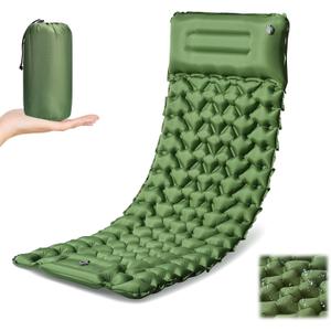 Sleeping Pad for Camping - Ultralight (1.9lbs) Inflatable Camping Mattress with Built-in Pillow & Foot Pump, 4" Thick Compact Air Pad for Backpacking, Hiking, Traveling, One-Second Deflation