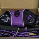 No Pull Dog Harness Adjustable Reflective Oxford Easy Control Medium Large Dog Harness with A Free Heavy Duty 5ft Dog Leash (XL (Neck: 21.5"-33", Chest: 30"-39.5"), Purple Harness+Leash)