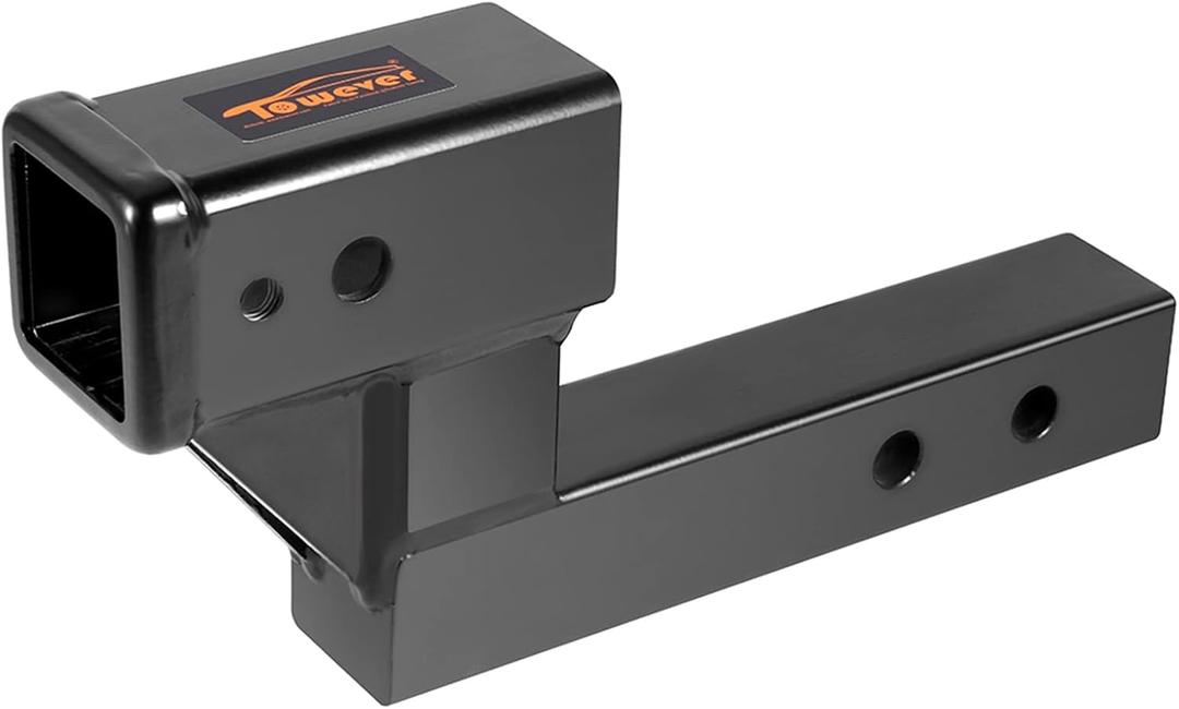 84122 Hitch Extender 2 Inch Receiver with 4" Drop/Rise, 9" Hitch Extension Riser with Solid Tube (GTW/TW 5000/500 LBS)