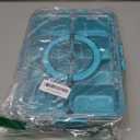 Divided Serving Tray with Lid and Handle - Snackle Box Charcuterie Container for Portable Snack Platters Organizer for Candy, Fruits, Nuts, Snacks - Perfect for Party, Entertaining, Lake blue