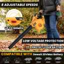 Cordless Leaf Blower for Dewalt 20V Max Battery, Jobsite Air Blower with Brushless Motor,6 Variable Speed Up to 180MPH,2-in-1 Handle Electric Blower and Vacuum Cleaner(Battery Not Included)