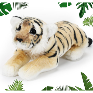 RoundFunny 15 Inch Stuffed Animal Tiger Easter Gifts Tigers Plush Realistic Wild Jungle Animals Tigers Toys for Girls Boys Birthday (Tiger)