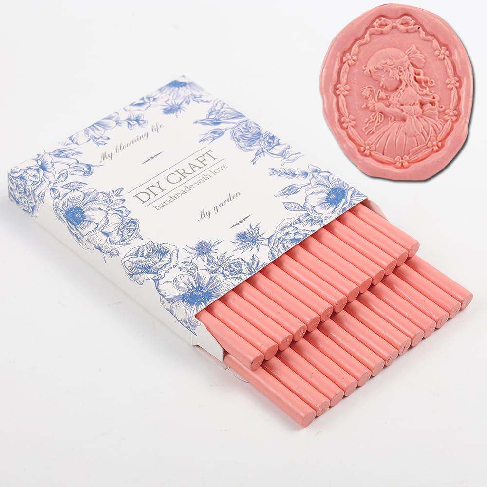2 x Flamingo Pink Wax Seal Sticks,26pcs Glue Gun Sealing Wax Sticks for Wax Seal Stamp Wedding Invitations Letter Envelope Cards Christmas Package Decoration (Flamingo Pink)