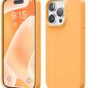elago Compatible with iPhone 15 Pro Case, Liquid Silicone Case, Full Body Protective Cover, Shockproof, Slim Phone Case, Anti-Scratch Soft Microfiber Lining, 6.1 inch (Orange)