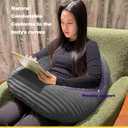 Gaming Crochet Pillow for Lap Support Lap Desk Pillow Setting in Bed or Sofa, U-Shaped Arm Pillows for Adults,Reading Pillow for Gaming, Working, Writing in Bed Couch Floor Grey