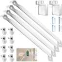 12 Inch Wire Shelf Brackets Set, 4 Pack Metal White Closet Support Bracket with End Brackets & Clips for Wire Shelving Wall Bracket Installation, Support Wire Closet Shelves Racks(4 Pack)