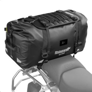 Rhinowalk Motorcycle Saddle Bag 65L Large Waterproof Tail Bag with Expansion Panel, MOLLE System Touring Backpack for Long Rids