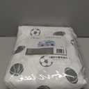 Chezmoi Collection 4-Piece Kids/Teens Sports Sheet Set - Soft Microfiber White Gray Baseball Basketball Football Soccer, Full Size