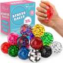 Stress Balls for Adults - 18 Pack | Fidget Toys | XL Stress Balls - Squishy Ball, Goody Bag Stuffers, Squishy Fidget Toys | Anxiety Relief Calming Tool | Stress Ball for Autism & ADD/ADHD, Assorted