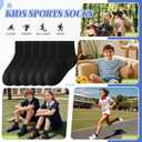 DoSmart Kids Ankle Socks Boys Girls Youth Teen Athletic Short Cotton Breathable Quarter Seamless Running Sock 6 Pairs (9-12 Years)